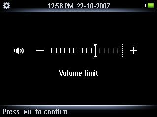> När du har fastställt ljudnivåbegränsningen går det inte att överskrida denna, även pm du fortsätter att trycka på Vol+.