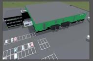 Tillbyggnad Lager, magasin 8000kvm Tillbyggnad Kyl- / Frysanläggning 3500kvm Byggtekniskt antal huskroppar 2st Bruttoarea 11500m2 Bruttovolym 65500m3 Nybyggnad av kontor och lager