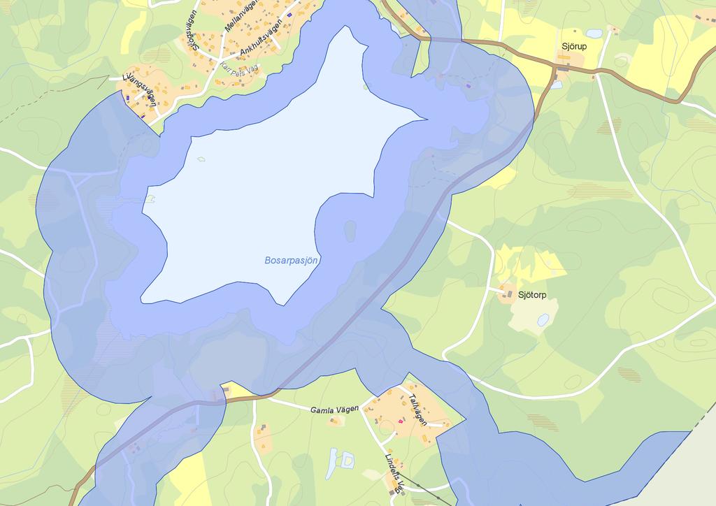 Värdefull natur Naturvårdsprogrammet för Hässleholms kommun från 2005 visar att planområdet ligger inom storområde för Häglinge - Bosarpssjön, vilket innebär att området ingår i ett större