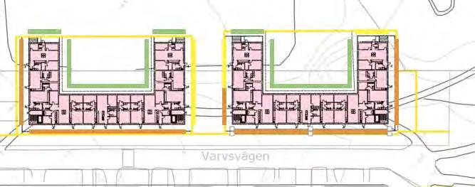 4 Resultat Bebyggelsen har orienterats på ett sådant sätt att en tyst eller ljuddämpad sida för samtliga lägenheter går att uppnå.