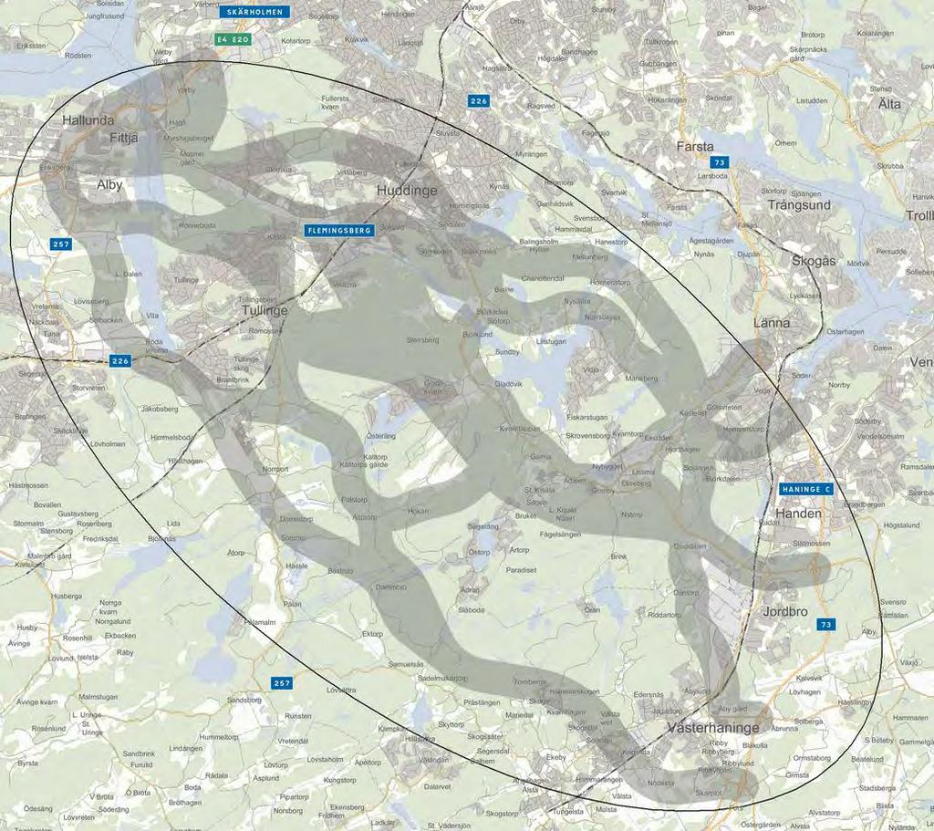 3.7 Tvärförbindelsen Södertörn Tvärförbindelsen Södertörn är en ny vägsträckning mellan E4/E20 vid Vårby, via Flemingsberg till riksväg 73 vid Jordbro som ersätter den tidigare planerade Massmolänken.