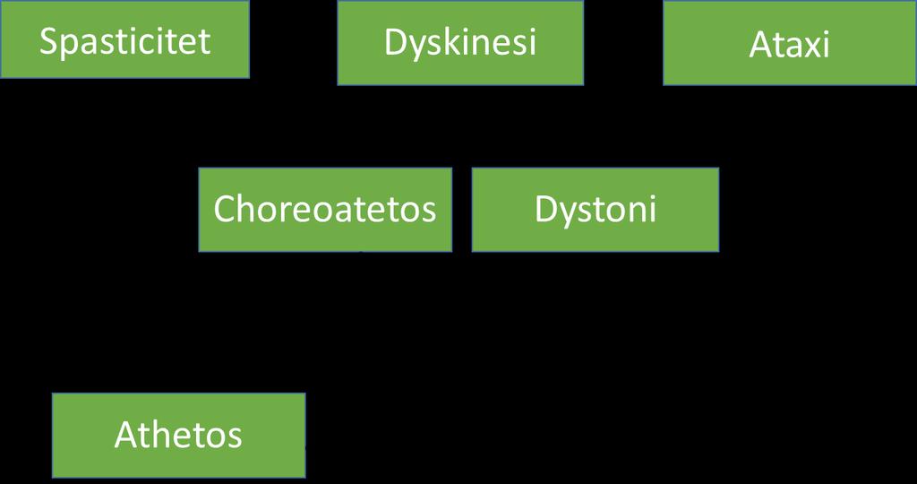 Dyskinesi Ofrivilliga, okontrollerade, återkommande, ibland stereotypa rörelser Dominerade av primitiva