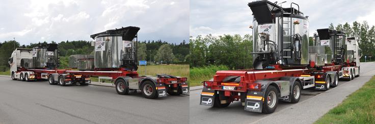 Parator Industries har tagit fram ett ekipage som har optimerad lastförmåga både vid BK1 och BK2 och 12 m fordonslängd enligt dagens regelverk (se figur 5.1).