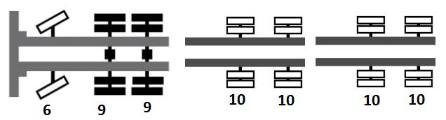 Nr. Fordonskonfiguration Vägslitageeffekt (ESAL 10 ) Vägslitageeffekt normerat till nyttolast vid BK1 (ESAL 10 per ton) 5 3-axlad lastbil (1a) + 4-axlat släp (luftfjädring) ((1,4*1*0,95*1)*(4,75/5