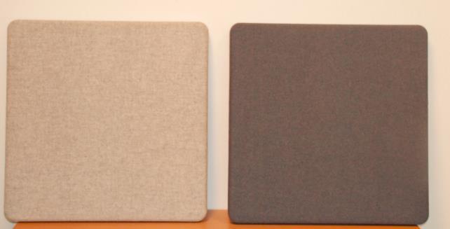 Väggabsorbent Fabrikat: Glimåkra Modell: Global Utförande: Mått: 600x600 mm Antal: 2 st 1 st klädd i tyg