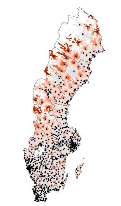 För dagliga pendlingsresor finns en naturlig gräns vid ca 45 minuters bilresa. Antalet pendlande som är villiga att pendla vid längre tidsavstånd avtar kraftigt vid detta tidsavstånd.