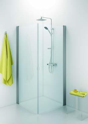 Tillval för ditt badrum DUSCHHÖRNA A Ido Showerama 10-4, klarglas med 2 runda dörrar B Ido Showerama 10-02, klarglas med 2 raka