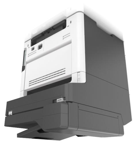 Tilläggsskrivarinställning 19 Mer information om hur man installerar ett skrivarställ, ett tillvalsfack för 250 eller 550 ark eller en avgränsare finns i installationsbladet som medföljde tillvalet.