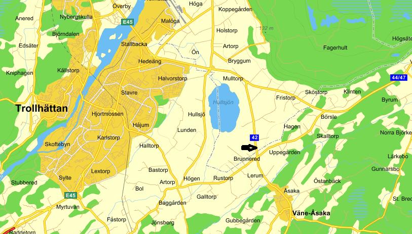 7.2 Resultat mätplats 2, väg 42 Väg 42, 300 m N cirkulationsplats Brunnered, Trollhättan SWEREF99: 6461278, 347550 Skyltad hastighet: 80 km/tim Vecka Tidpunkt Va (medelhastighet) 42 2016-10-18 kl 10.