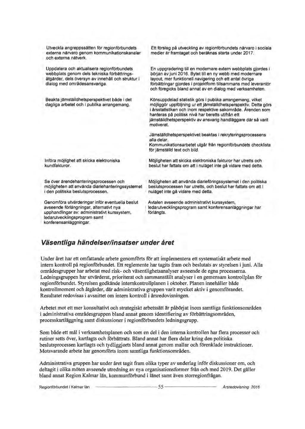 Utveckla angreppssätten för regionförbundets externa närvaro genom kommunikationskanaler och externa nätverk.