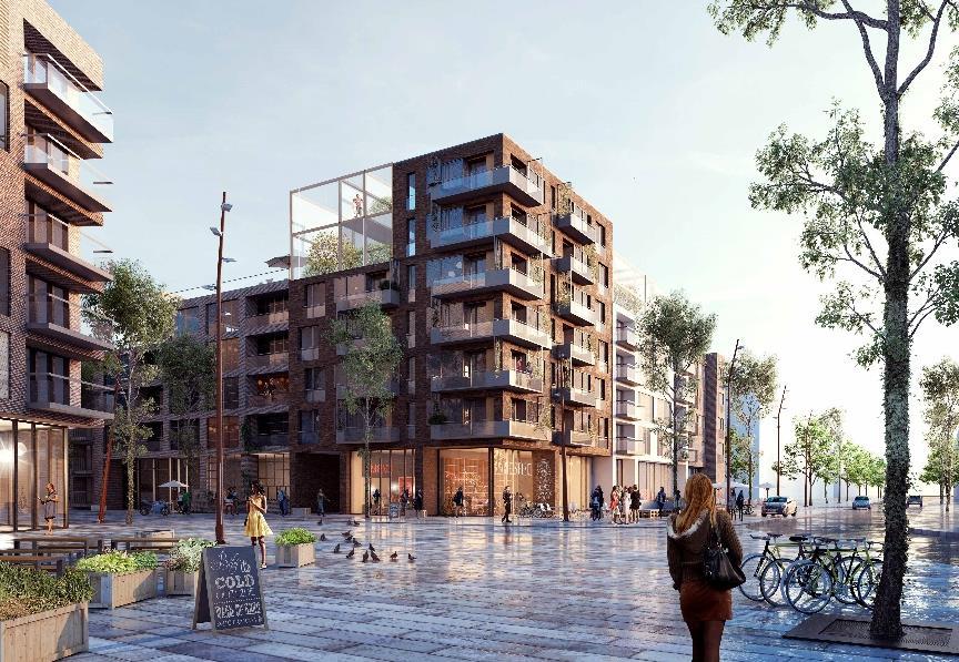 Urval av projekt Täby Market & Täby Turf (Täby Park) består av 270 bostäder, varav 180 hyresrätter (Täby Turf) och är en del av den nya stadsdelen Täby Park som på sikt är planerad till minst 6 000