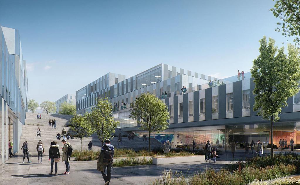 Albano, Stockholm Nytt vetenskapligt nav som binder samman SU och KTH med varandra och staden 100 000 kvadratmeter universitetslokaler 1000 student- och forskarbostäder Socialekologiskt campus