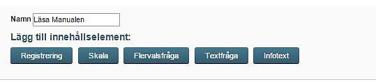 Du kan skapa en aktivitetsplan med en eller flera innehållselement, nedan kommer en beskrivning på vilka innehållselement som finns och inställningar för dessa.