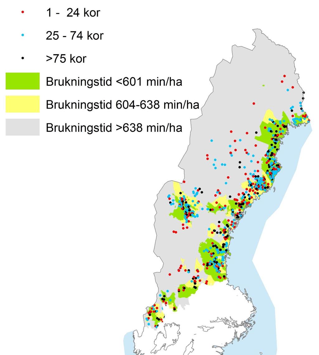 Bilaga 4 Mjölkföretagens geografiska spridning i stödområde 1-3 i