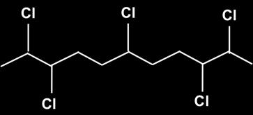 Klorparaffiner Klorparaffiner (klorerade alkaner) består av raka kolkedjor med tio till 40 kolatomer och där ca hälften av väteatomerna är utbytta mot kloratomer (Fig. 11).