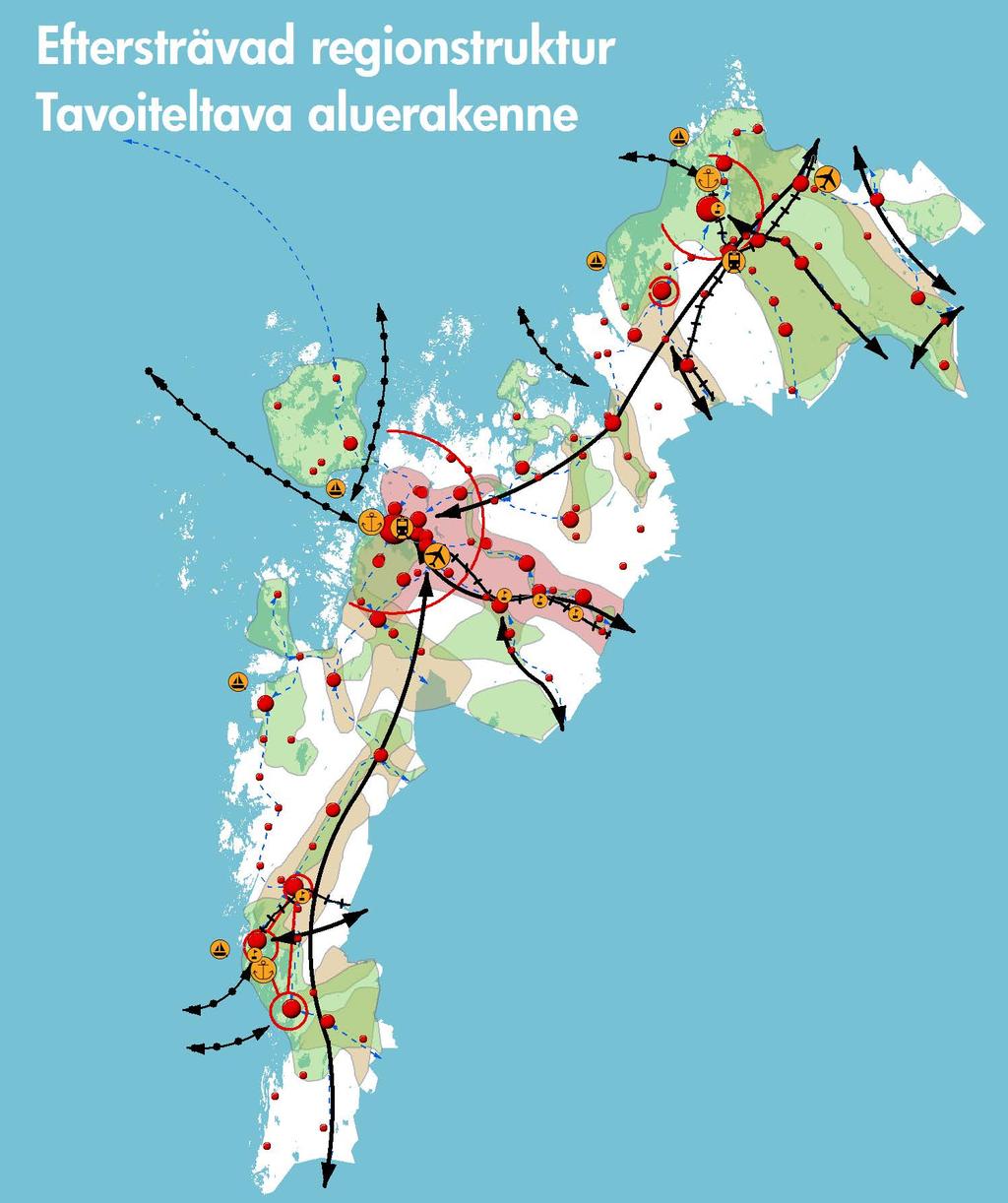 Landskapsplanens målsättningar Landskapsplanens målsättningar lyfter speciellt upp tillgängligheten där infrastrukturen är en integrerad del av markanvändningen.