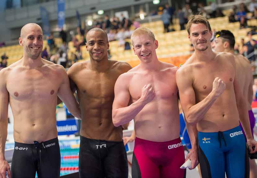 50 Verksamhetsberättelse 2016 Nöjda Neptunherrar efter vinst i 4x100 medleyagkappen under SM i Stockholm.