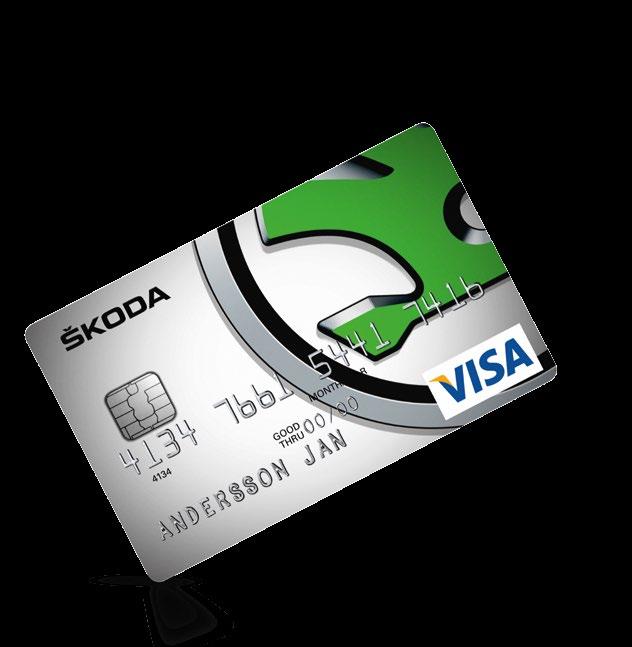 ŠKODA KORTET VISA ŠKODA Kortet Visa är ett kostnadsfritt bilkort, speciellt framtaget för dig och din ŠKODA. Du får unika fördelar som gör ditt bilägande enkelt, tryggt och mer förmånligt.