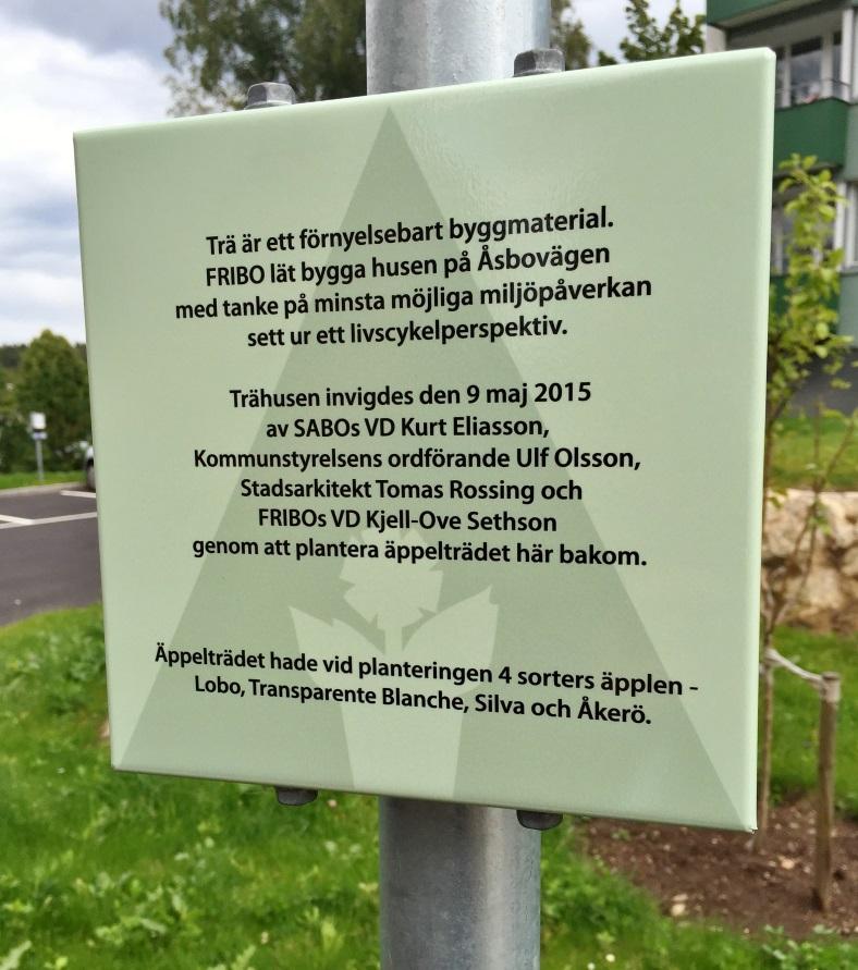 KLIMATSMART BYGGANDE Med trähusen på Åsbovägen ville FRIBO visa att det går att bygga stort med en mycket hög grad av förnyelsebara material.