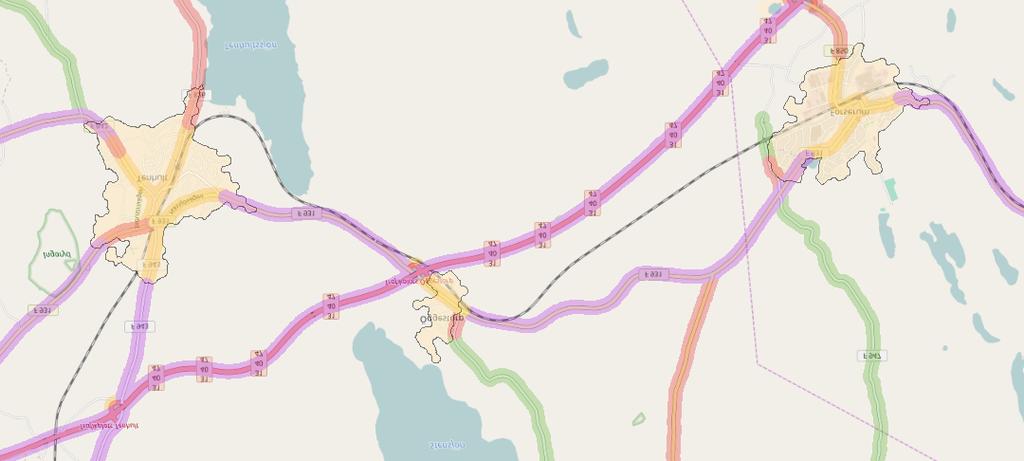 Tenhult-Forserum Jönköping-Tenhult-Forserum-Nässjö 31 Öggestorp 47 Tenhult 31 31 31 Forserum 0 0,75 1,5 3 Km 40 31 OpenStreetMap (and contributors, CC-BY-SA Sträckan är identifierad genom