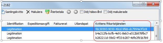 Om giltigt frikort finns registrerat i efrikort hämtas uppgifterna till kassan och sparas i systemet.