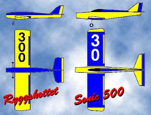 Super Tiger 40 GS Ring Bratt 40 FSR Ring, ABC Rossi 23R40 AREO Billaga 1 Pilotens Q-500 tävlingsnummer: Skall sitta på höger
