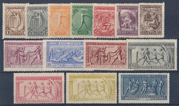 470 Olympiska Spelen 1906 * (Mi.144-157) vackert komplett set från Grekland. Michel 550.