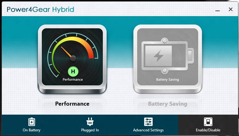 Power4Gear Hybrid Optimera prestandan hos den bärbara datorn genom att använda energisparlägen i Power4Gear. OBS!