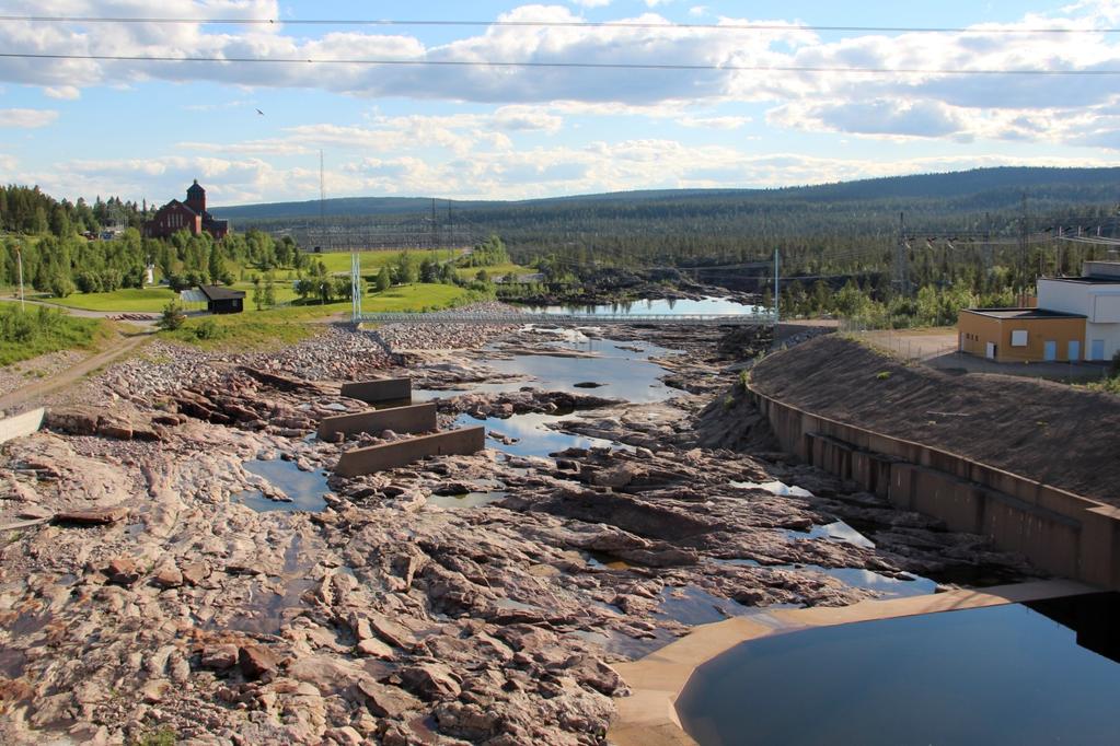 Figur 2. Lule älv vid Porjus kraftstation. Det är viktigt att verksamhetsutövare genomför skyddsåtgärder för att minimera riskerna för att miljön förorenas.