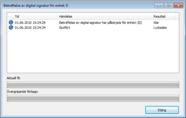 Om Nero SecurDisc Viewer 14.4 Kontrollera signaturen Med Nero SecurDisc Viewer kan du verifiera äktheten för SecurDisc-skivan om den signeras digitalt.