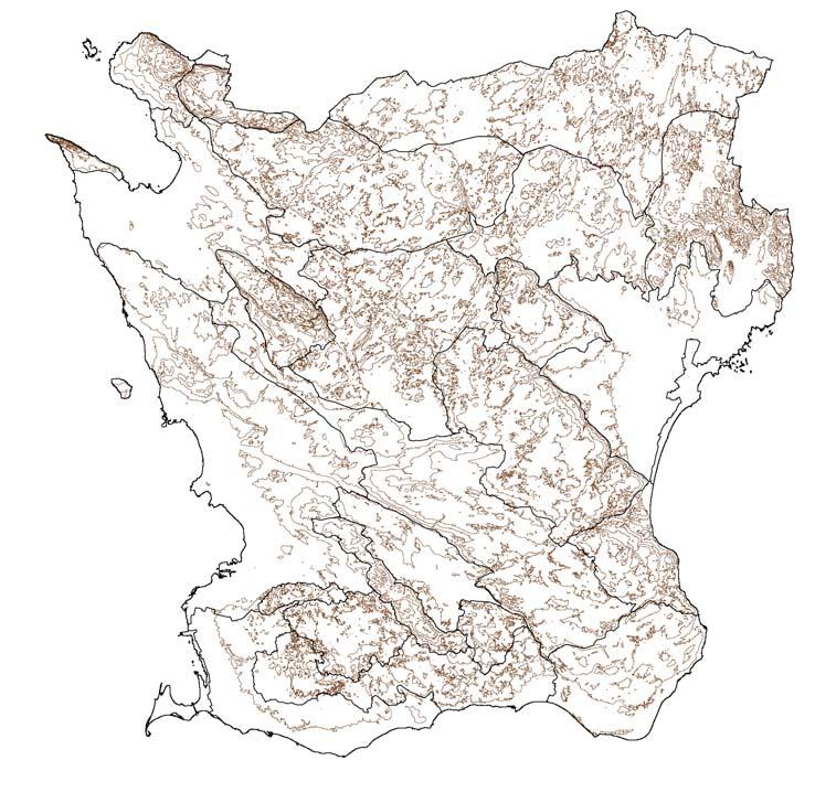 Övrigt Landskapskaraktärsområden Topografi Lantmäteriet, dnr 106-2004/188 Höjdkurva med