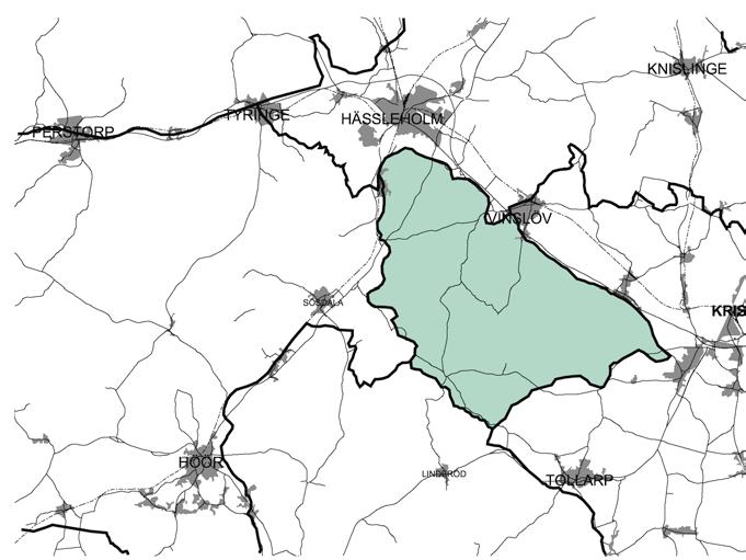 Total areal 206 km 2 Varav vatten 0,4 km 2 Invånare 11 inv/km 2 Marktäckning Bete Övrigt Åker Visuell kvalitet Området har mycket få element som stör det visuella intrycket samtidigt som det