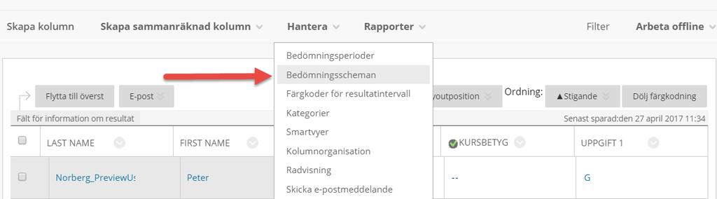 som U, G och VG som möjliga resultat. Eftersom uppgiften vid uppgiftskonstruktionen kräver ett numeriskt värde låter vi 0 = G, 1 = G och 2 = VG.
