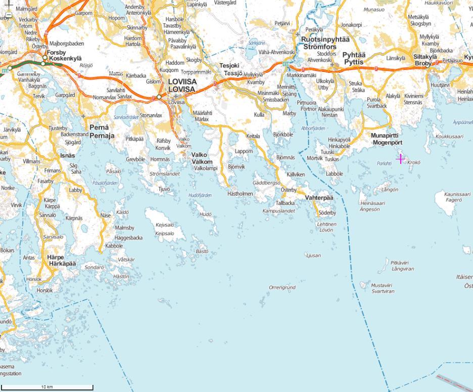 Skyddszon R = 5 km Beredskapszon R = 20 km Bild 10.3.