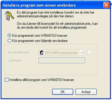 4 (11) Klicka OK. 3. Nu visas installationsprogrammet. Obs!