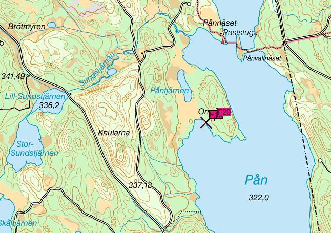 Tunvågen Pån (2) 2 fällor, F19 20, 2013-05-30, tömning 2013-06-23 och 2013-07-17. Geografiskt läge Området ligger 2 mil nordost om Svenstavik i Bergs kommun.