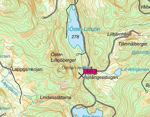 Öster-Lillsjöberget (9) Besökt del 280 330 meter över havet. Geografiskt läge Området ligger 0.7 mil NO om Albacken. Områdesbeskrivning Besökt 2013-05-16.