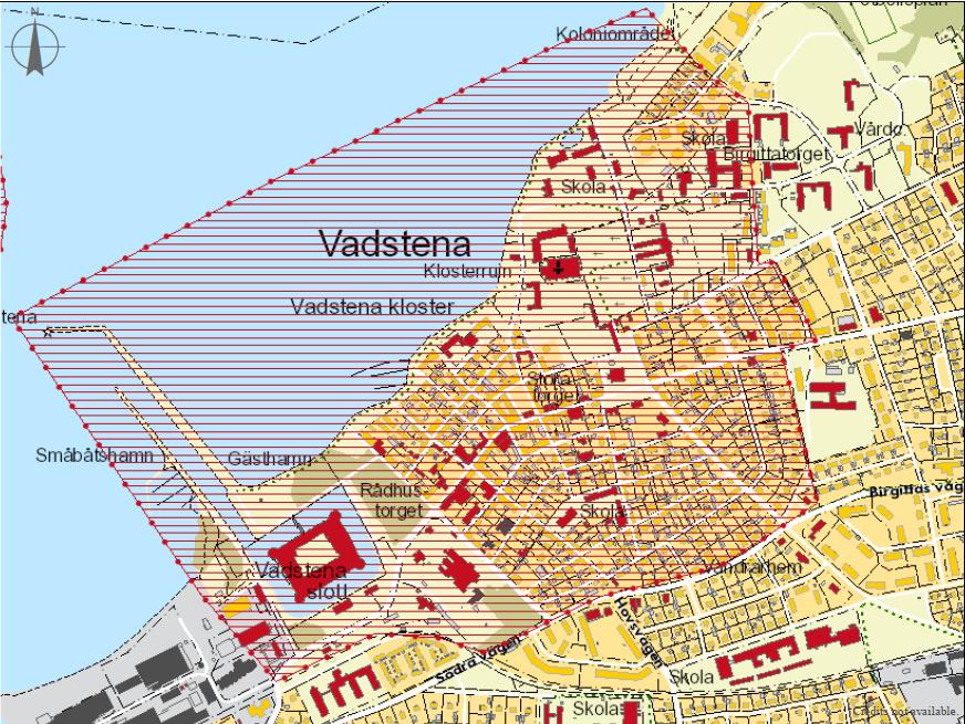 Riksintresset består bland annat av klostret, slottsmiljön stadsmiljön, stadsplanen med Stora torget, gatunätets karaktär mm.