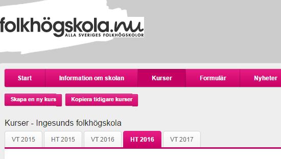 Långa kurser matas vanligtvis in under HT2017. Startar ni långa kurser även VT2018 så ska de aktuella kurserna matas in/kopieras över även under den fliken.