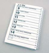 Veckokalender* En vecka på varje blad med veckonummer och dagarnas färgmarkering. OBS!