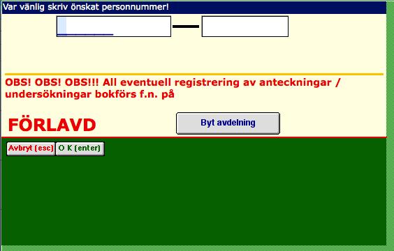 Byt sjukhus Kräver administratörsbehörighet. Tidbokning Inte aktiv. Admin Administratörsavdelning. Endast tillgänglig för dem med administratörslösen. Här kan man bl a ändra personnummer och SM.