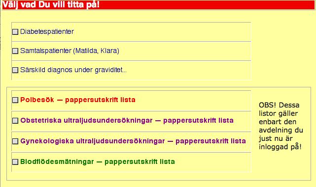 Pärmar forts OP Lista över egna operativa ingrepp. Att titta i i stället för att be om kopior av operationsberättleser.
