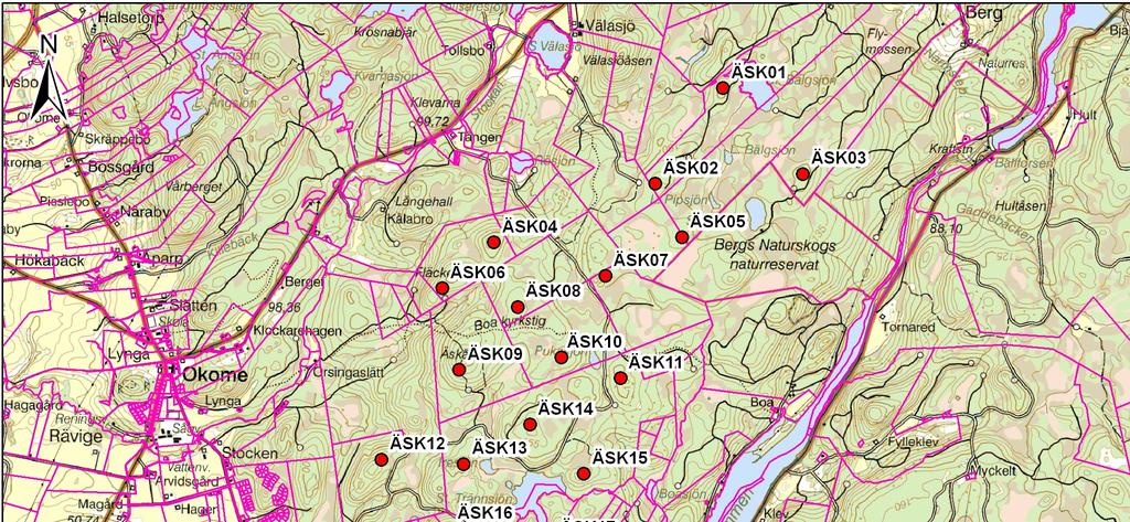 Figur 2. Förslag till placering av vindkraftverk 2.2 Utformning Vindkraftverken kommer att ha en märkeffekt på 2-3 MW och en totalhöjd om högst 150 meter.