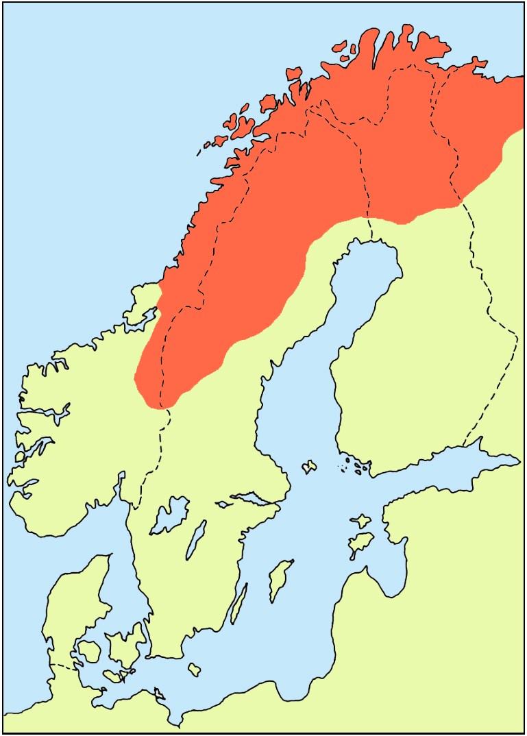 Samerna De finns ungefär 100 000 samer. De lever i de nordligaste delarna av de fyra länderna Norge, Sverige, Finland och Ryssland. Detta landområde kallas för Sápmi, som betyder Sameland.