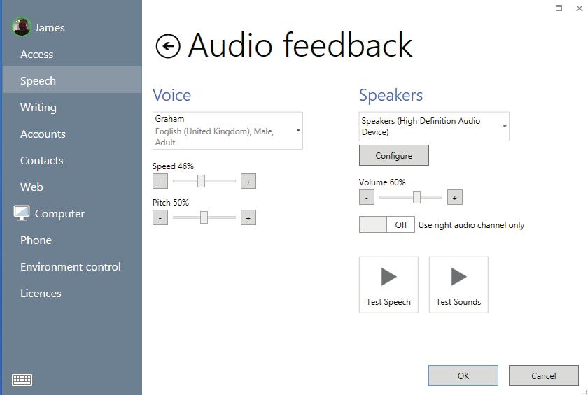 Auditiv feedback och hörlurar Du kan använda hörlurar med din Grid Pad, detta är speciellt användbart om du använder omkopplare.