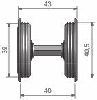 Kanthandtag 26 Dragring för skjutdörrar. Höjd: 150 mm. Bredd: 20 mm. Samma urfräsning som Assa lås 2014 och 2020.