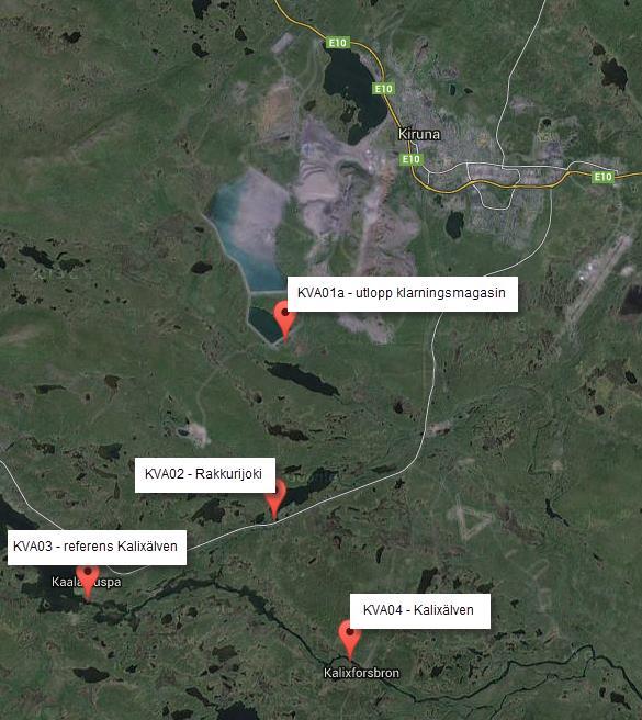 Bilaga 2 - Mätpunkter Rakkuri vattensystem Karta över placering av