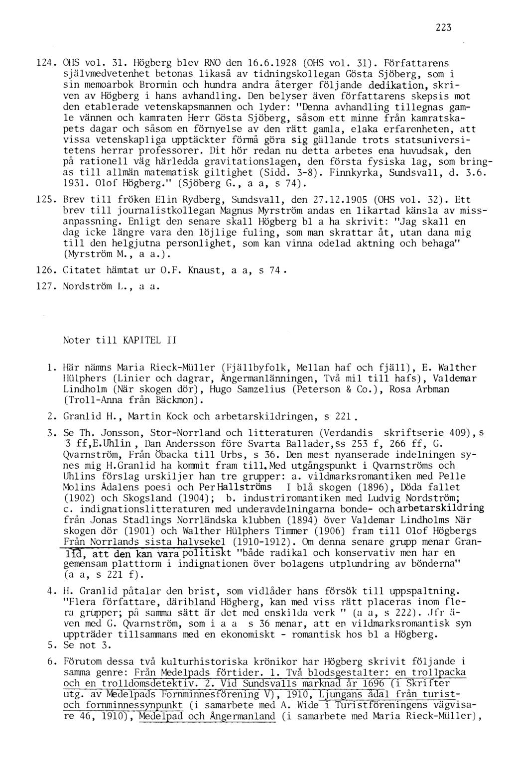 223 124. OHS vol. 31. Högberg blev RNO den 16.6.1928 (OHS vol. 31).