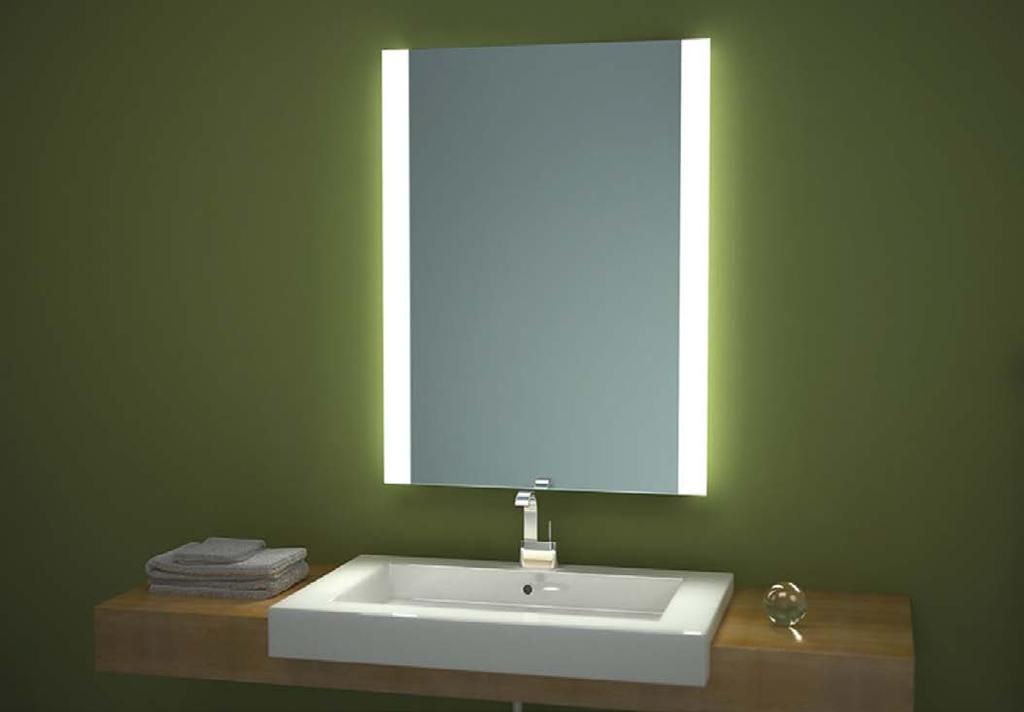 SPEGLAR MED LED-BELYSNING Flera olika vackra speglar med integrerad belysning med dimmer, sensor eller immfri yta som tillval.