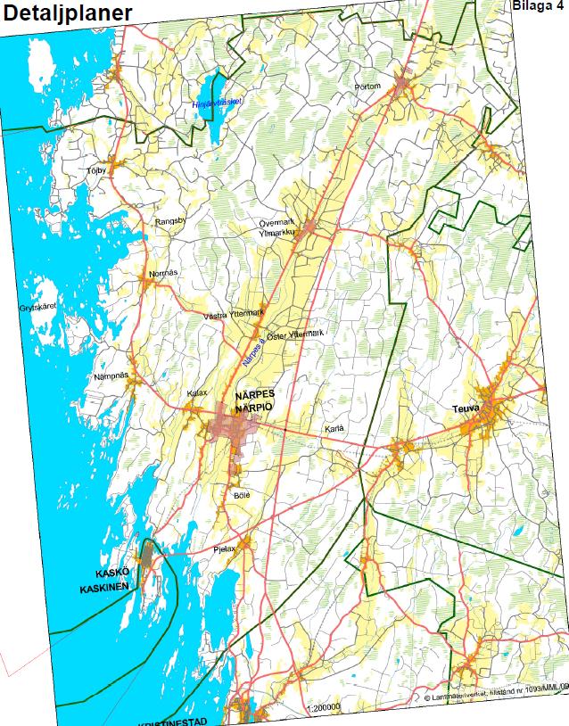 14 (17) Detaljplaner finns i Närpes centrum, Övermark centrum och Pörtom centrum. Figur 6.5.